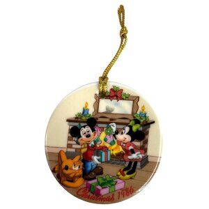 Disney Collection Mistletoe Magic Christmas Ornament 1986 Mickey Minnie Mouse